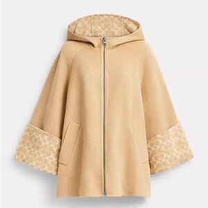COACH Almond Wool Cape Jacket